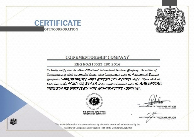 Coinmentorship Certificate